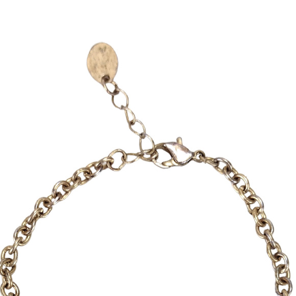 Claires Gold Tone Eiffel Tower BFF Heart Charm Bracelet Adjustable Lobster Clasp - Picture 5 of 7